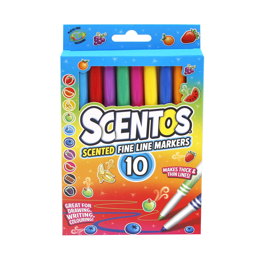 Scentos Scented Fine Line Markers - Colours May Vary, Age 3+ Years