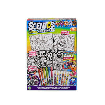 Scentos scented colouring set with pens and pencils - British product