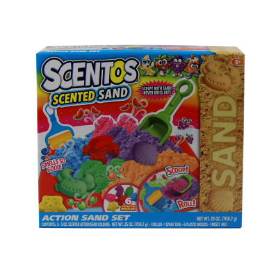 Scentos Sand Sett (3+ År) Barne Duftende Sand Leke Sett med 5 x 5oz Poser