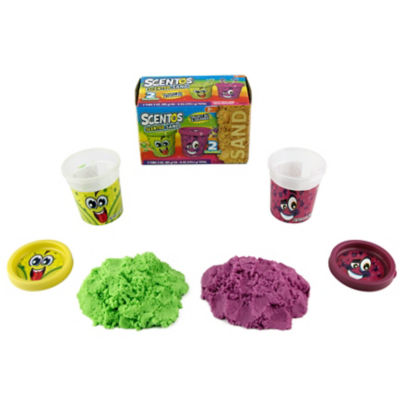 Scentos scented modelling sand with apple and grape flavours, 2 x 3oz tubs (British brand)