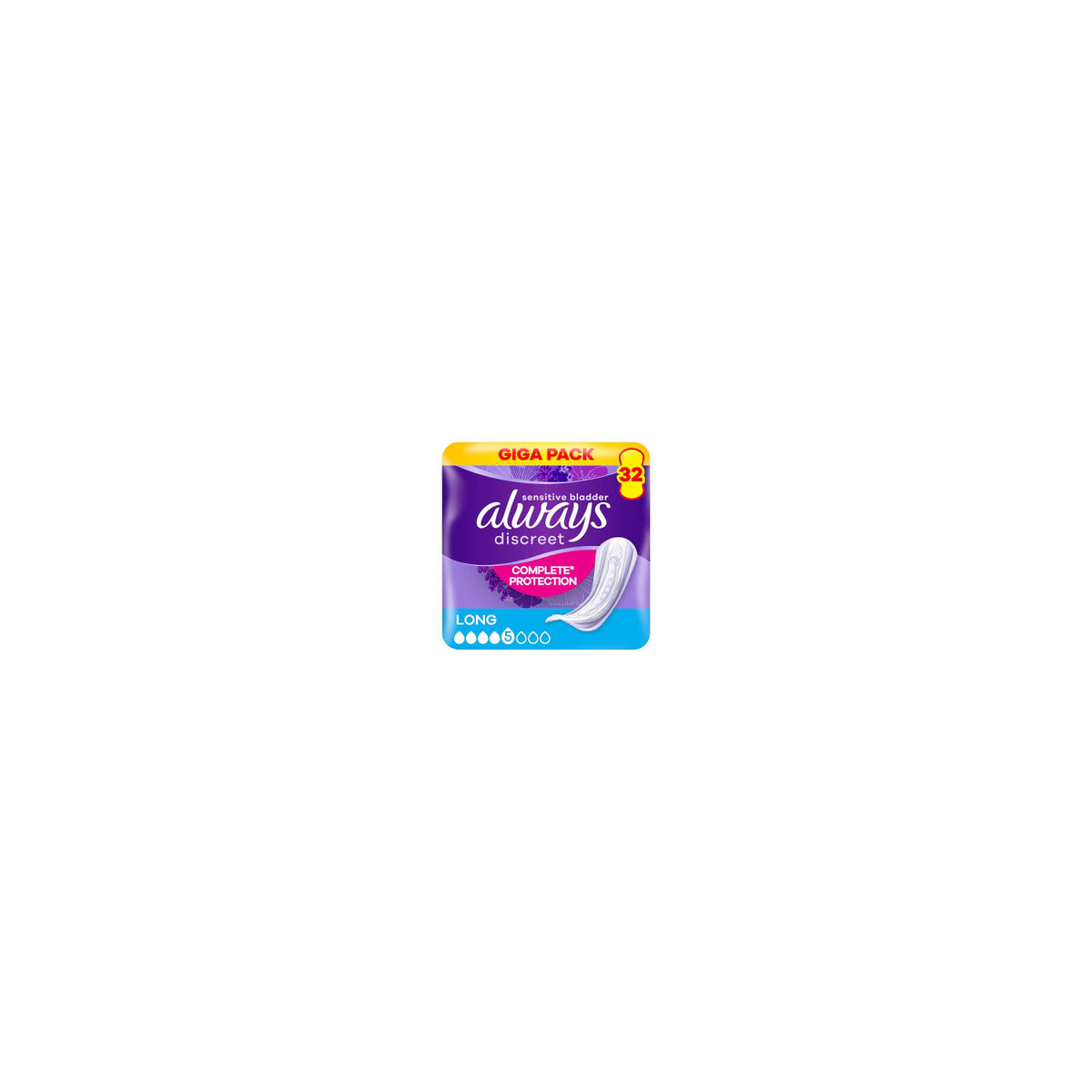 Always Discreet long incontinence pads 32 count (British brand)