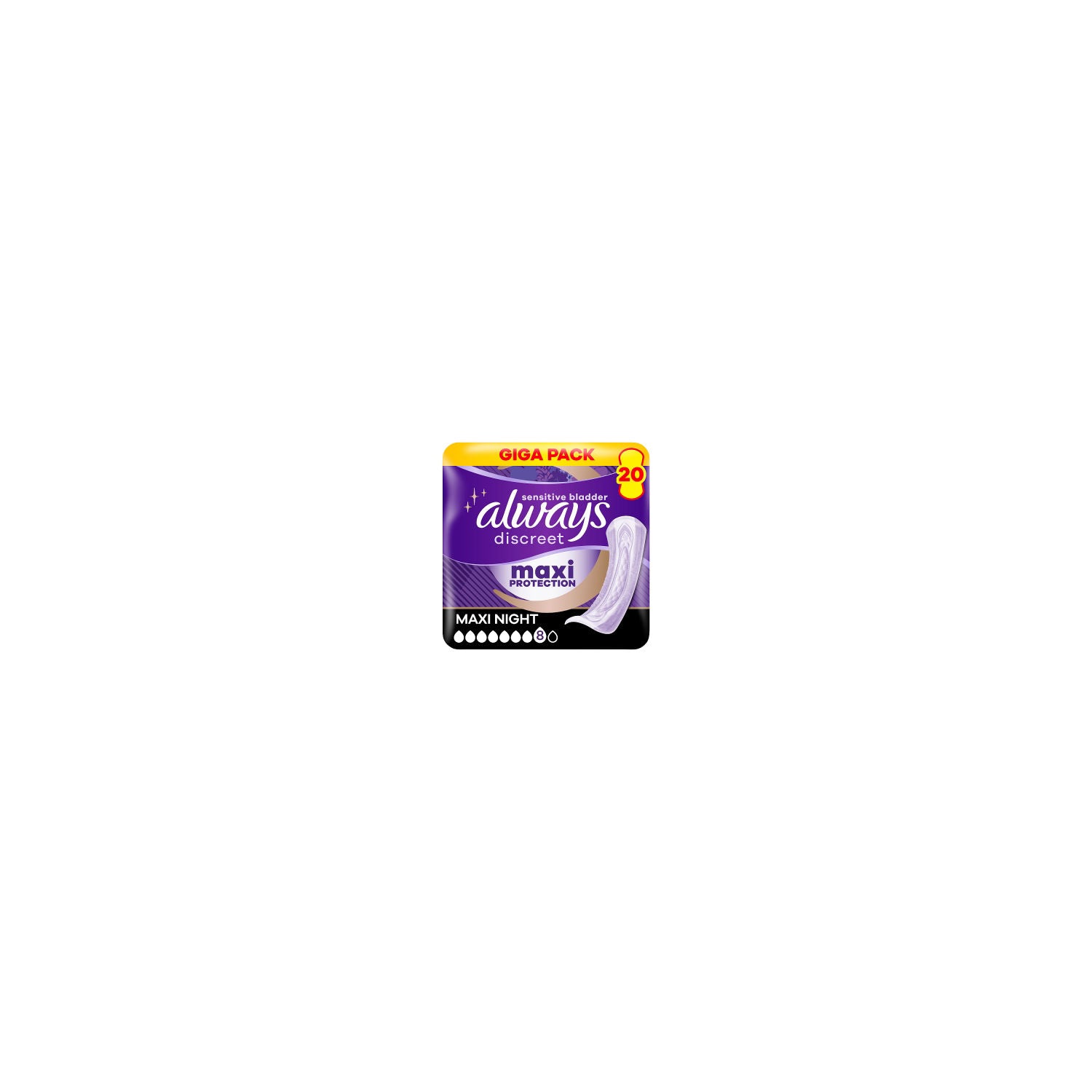 Always Discreet incontinence pads Maxi Night 20 pads (British brand)