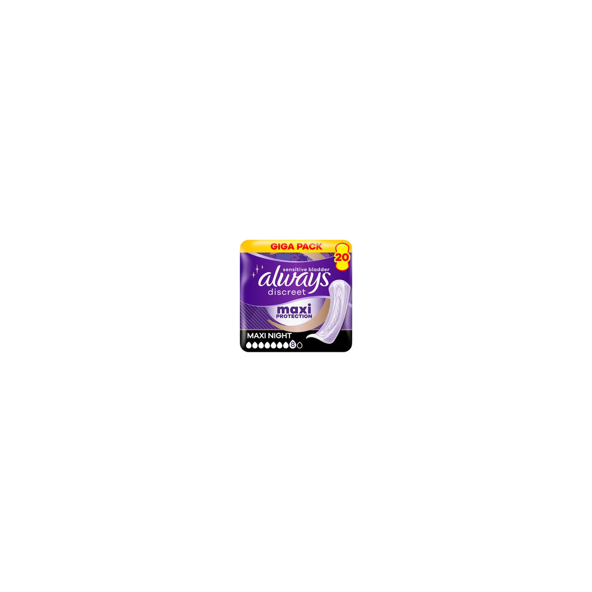 Always Discreet incontinence pads Maxi Night 20 pads (British brand)