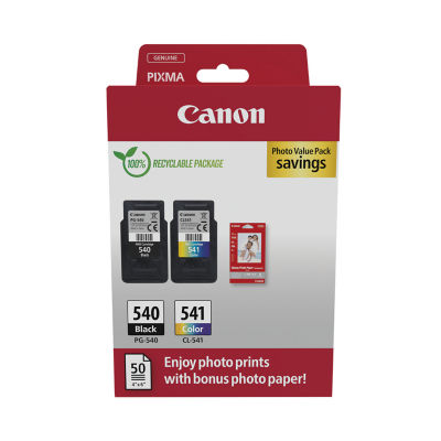 Canon PG-540 CL-541 Ink Cartridge Pack with Photo Paper
