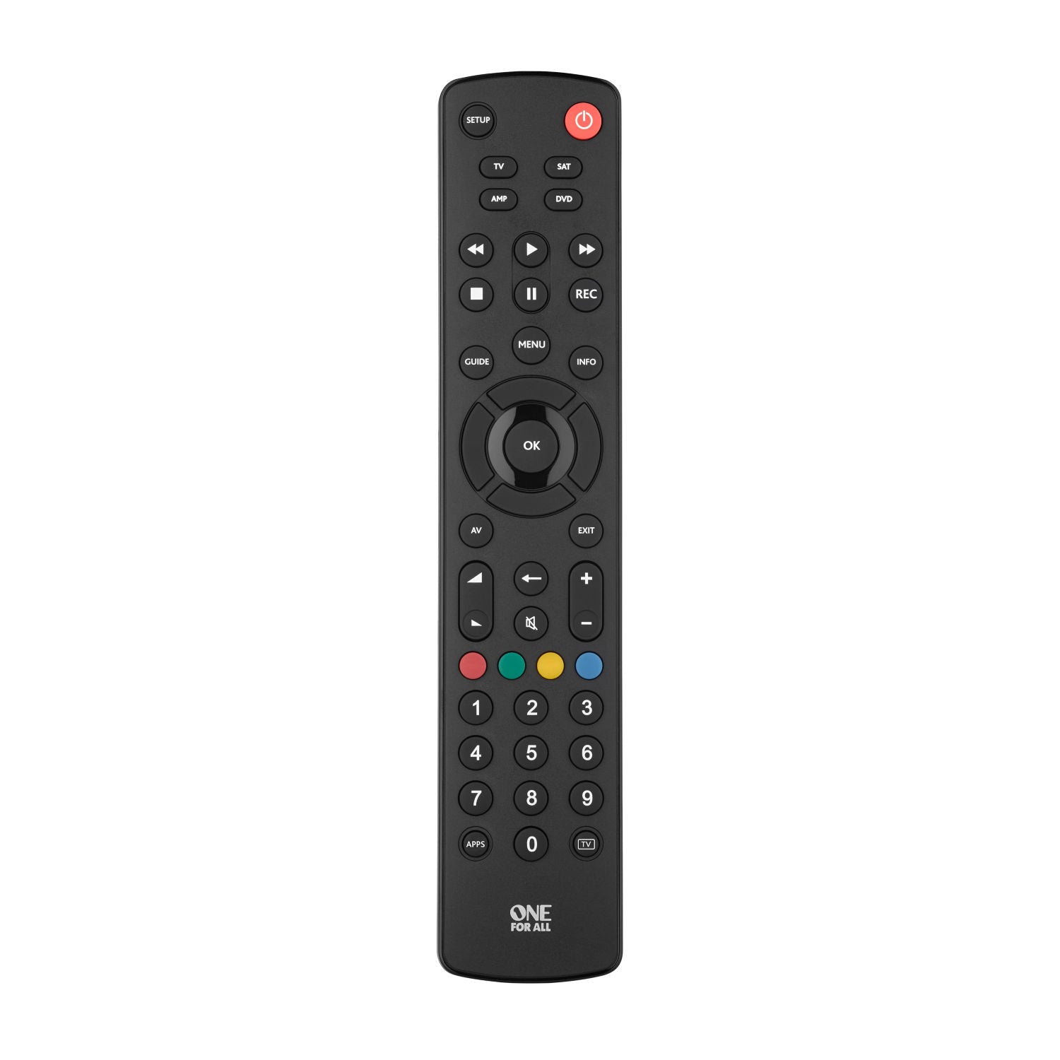 One For All Contour Universal 4in1 TV Remote Control, imported from the UK