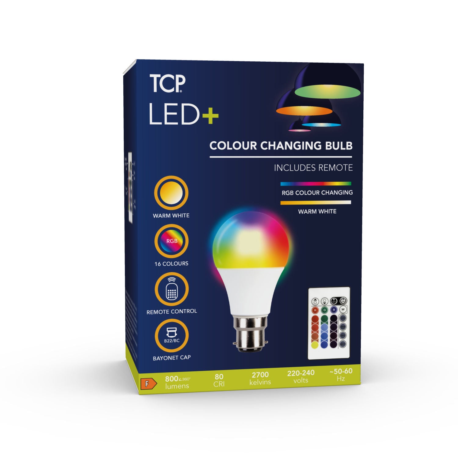 TCP LED globe bulb B22 3.7W 16 colours, imported from the UK