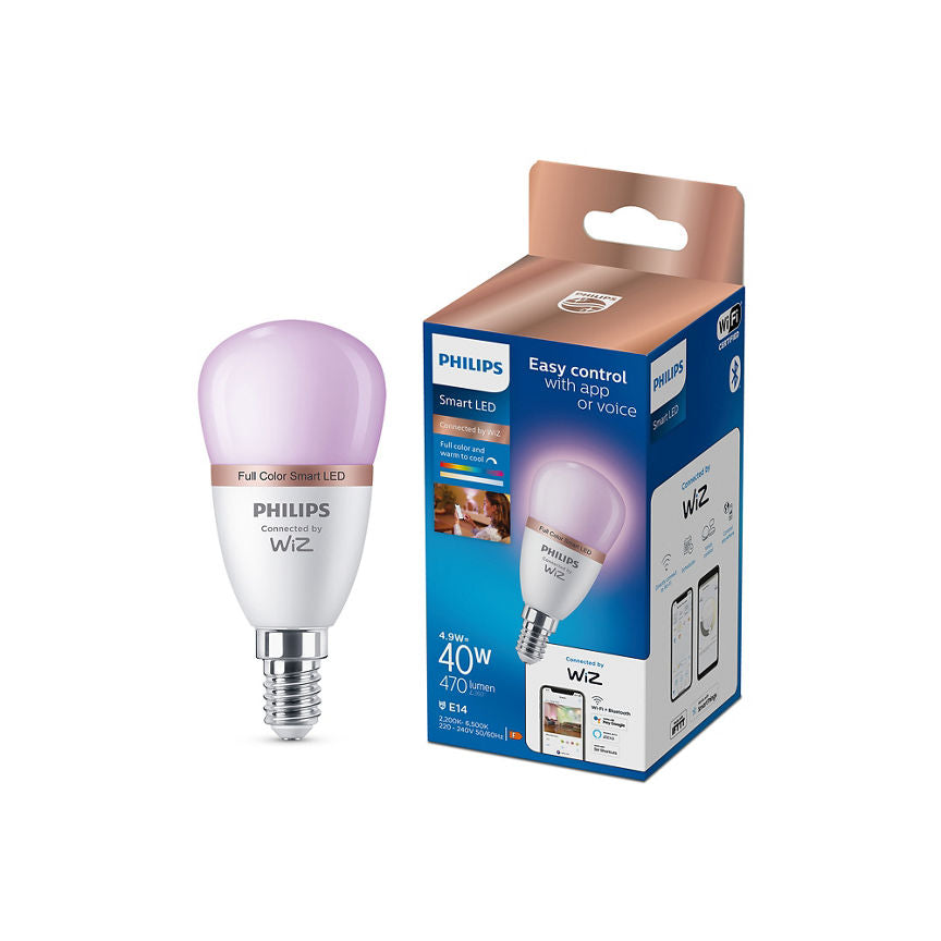 Philips Smart LED P45 40W E14 White and Colour Light Bulb