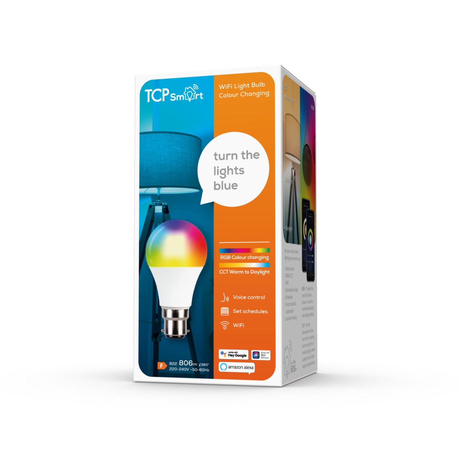 TCP smart WiFi LED bulb B22, 806 lumens (British brand)