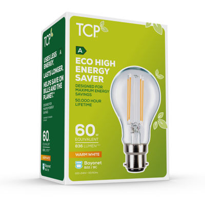 TCP filament bulb classic 836lm B22 warm white (British brand)