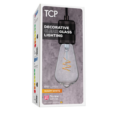 TCP clear twist filament bulb 470L warm white E27 - British product