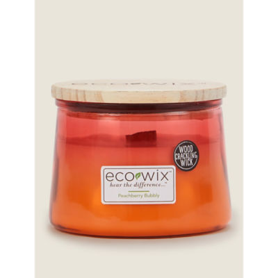 ASDA Eco Wix Ombre Orange Peachberry Bubbly Large Jar Candle 425g- Buy online at McGrocer