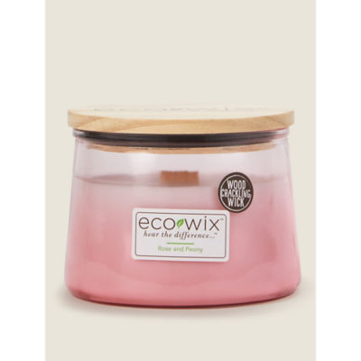 ASDA Eco Wix Ombre Pink Rose & Peony Stor glasskrukke stearinlys 425g - Kjøp online hos McGrocer