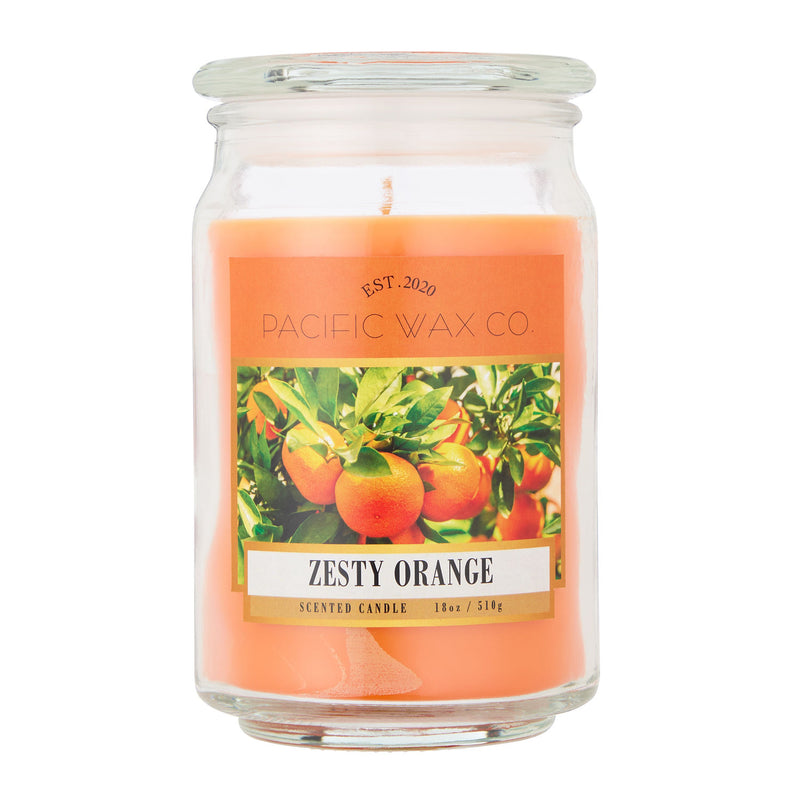 Pacific Wax Co large jar candle zesty orange 510g, imported from the UK