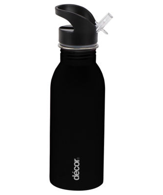 Décor Black Stainless Steel Water Bottle 500ml - British product