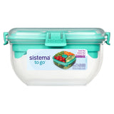 Sistema Salad Max To Go square container 1.63L - British product