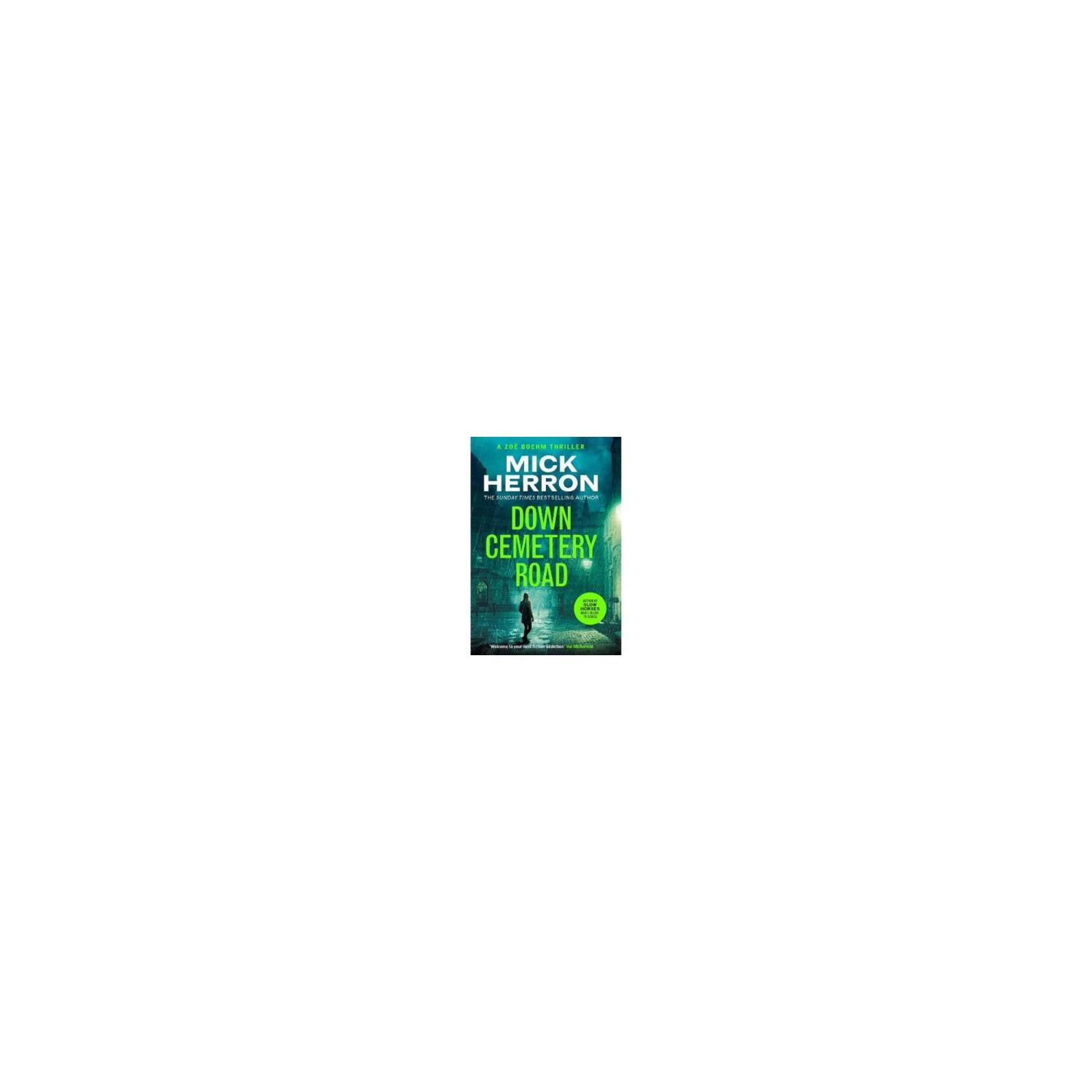 Down Cemetery Road by Mick Herron crime novel cover (British brand)