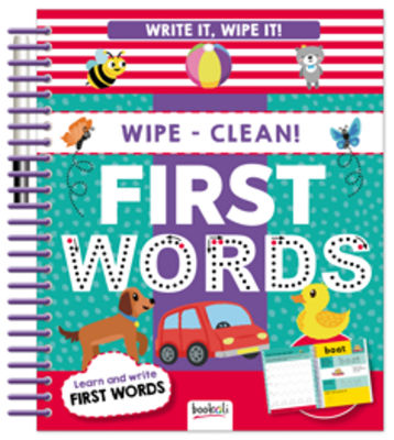 Bookoli first words wipe-clean spiral workbook (British brand)