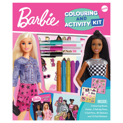 Barbie colouring and activity kit with book, pens, and stickers (British brand)