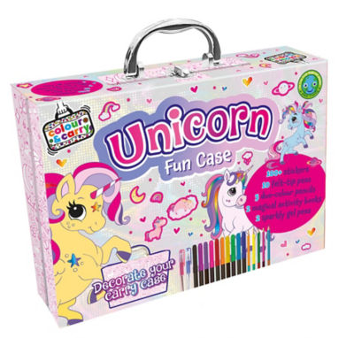 ASDA Curious Universe Unicorn Activity Case with Books Pencils and Pens Stationery Set- Buy online at McGrocer