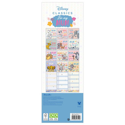 Disney Classics For My Mum slim calendar 2026, UK version