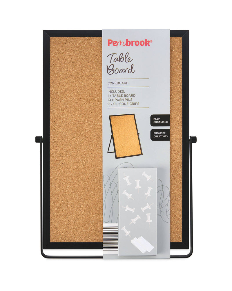 Table board cork and whiteboard assortment black gold silver (British brand)