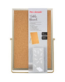 Table Board Cork or Whiteboard Desk Organiser - Black, Gold, Silver