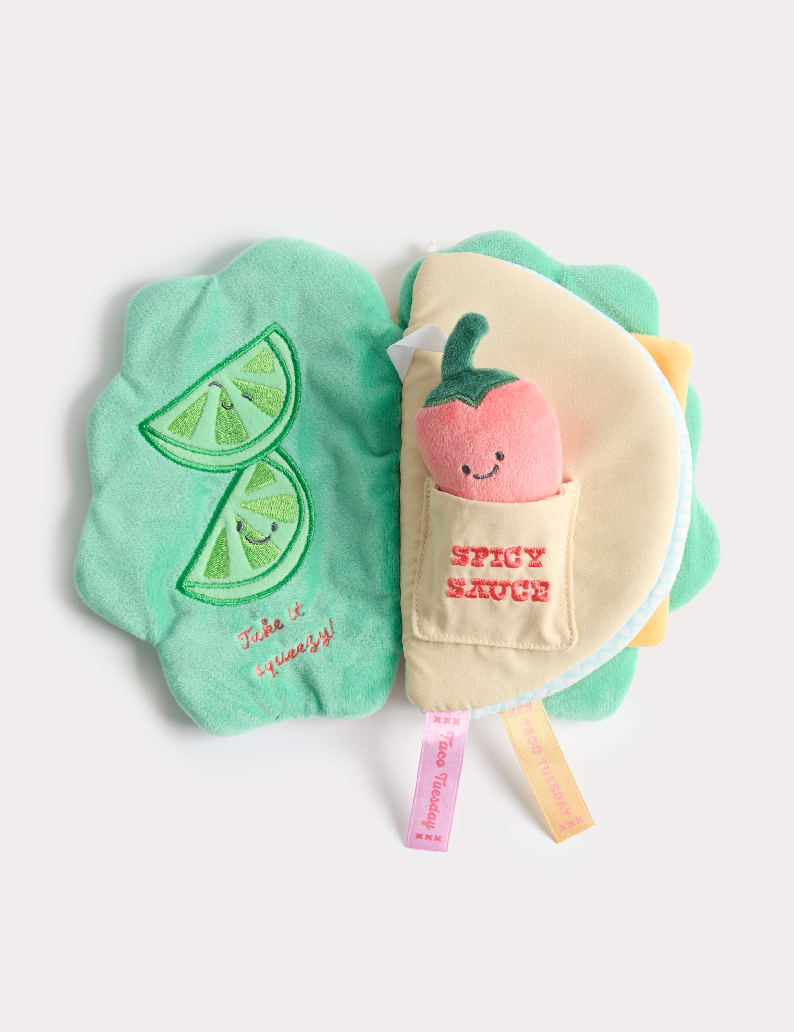 Taco Time Playbook sensory activity book soft toy - British product