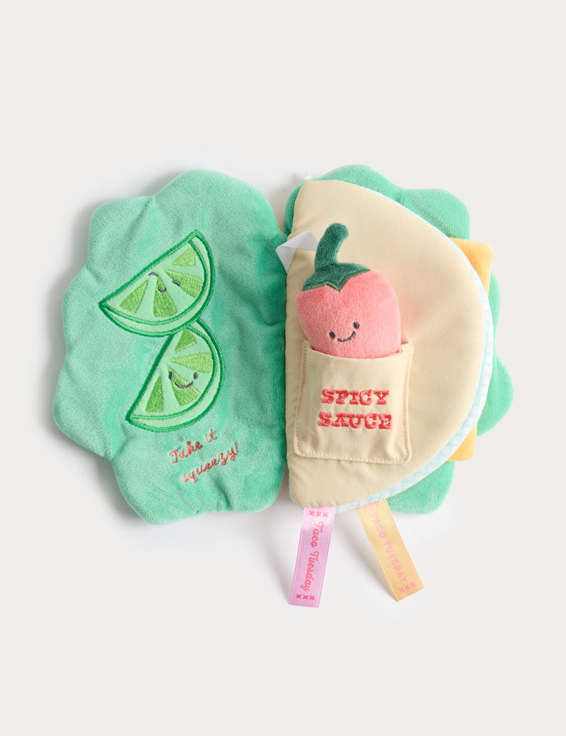 Taco Time Playbook sensory activity book soft toy - British product