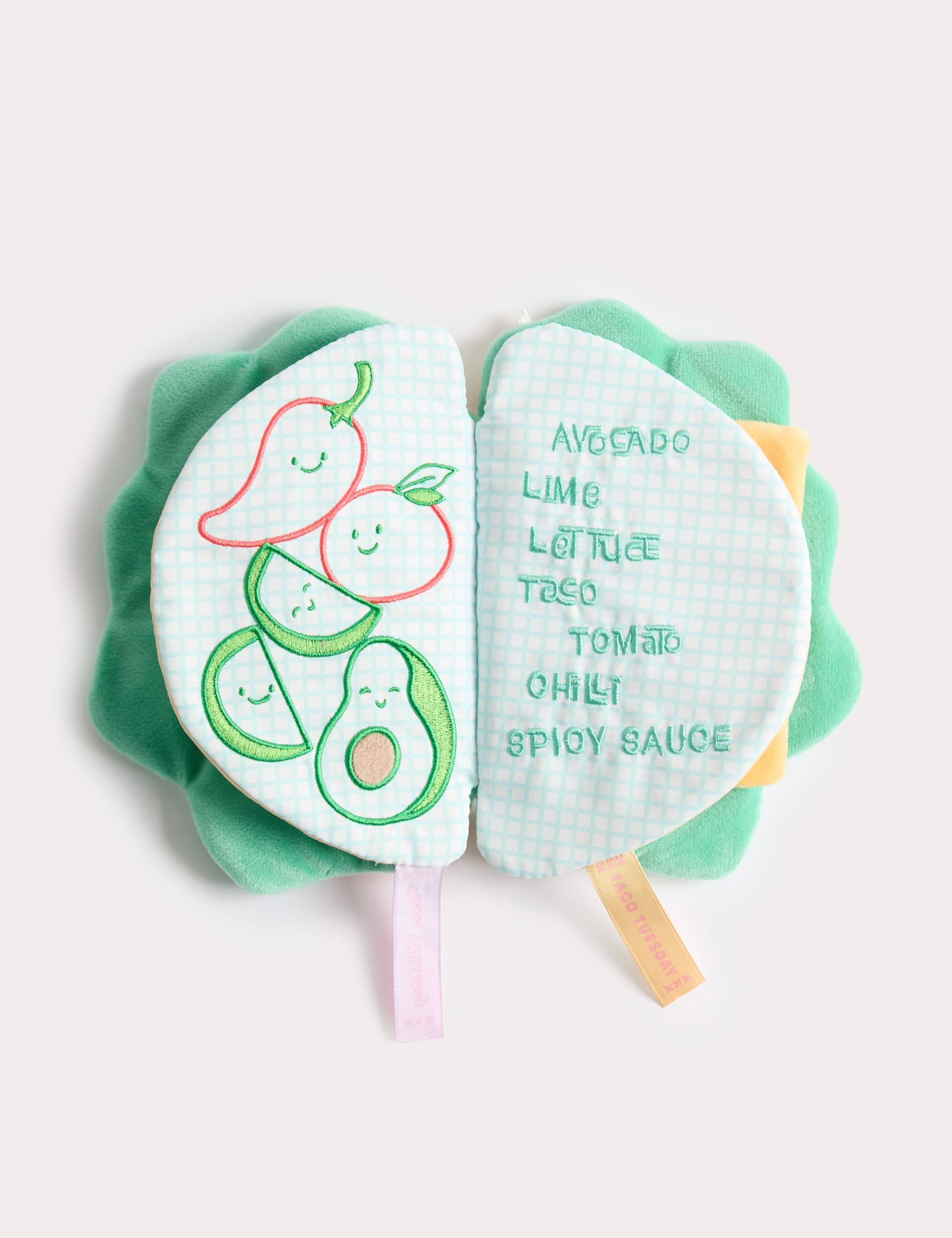 Taco Time Playbook sensory activity book soft toy - British product
