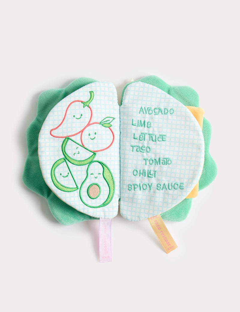 Taco Time Playbook sensory activity book soft toy - British product