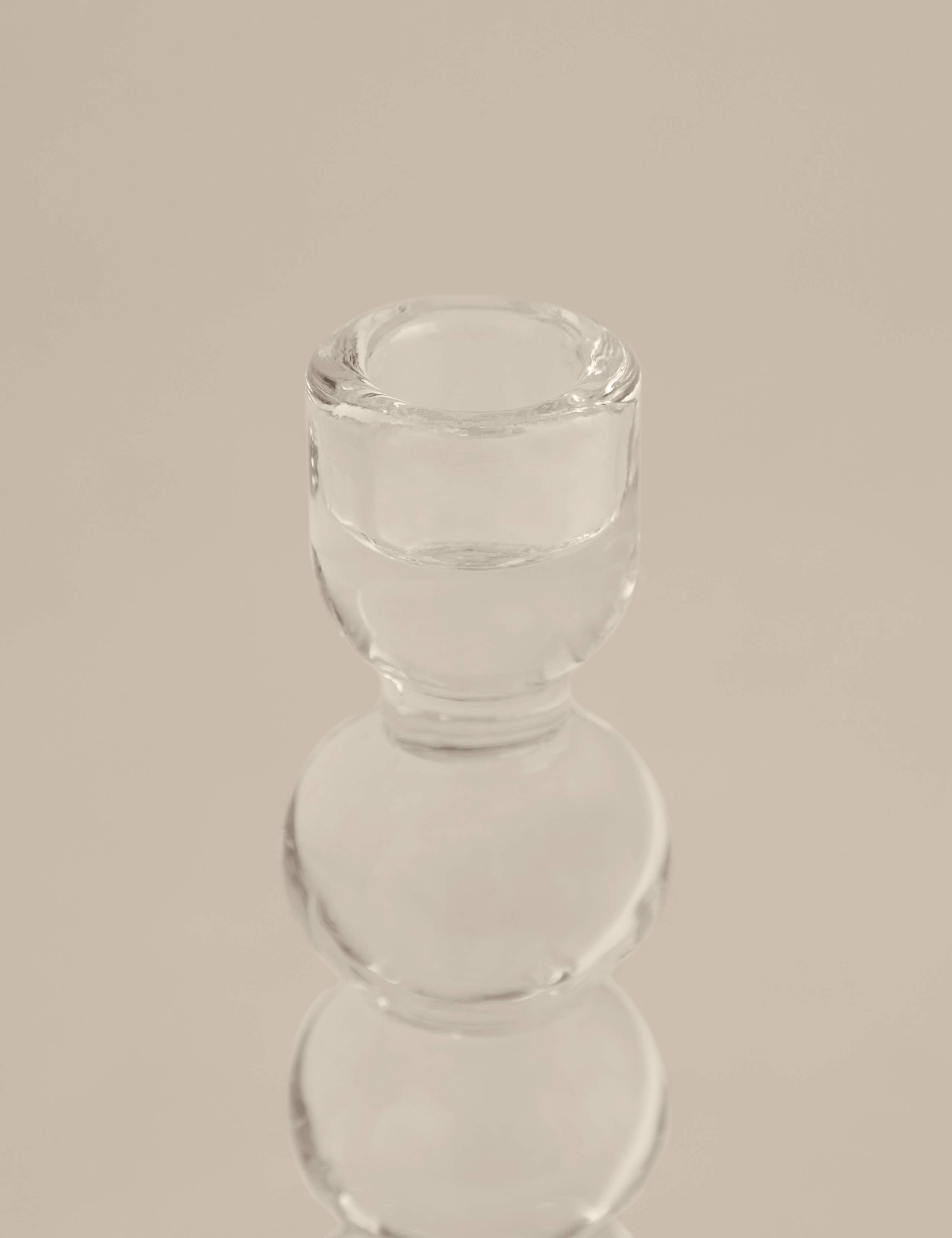 Glass bobble candle holder tall 18.5 cm, UK version
