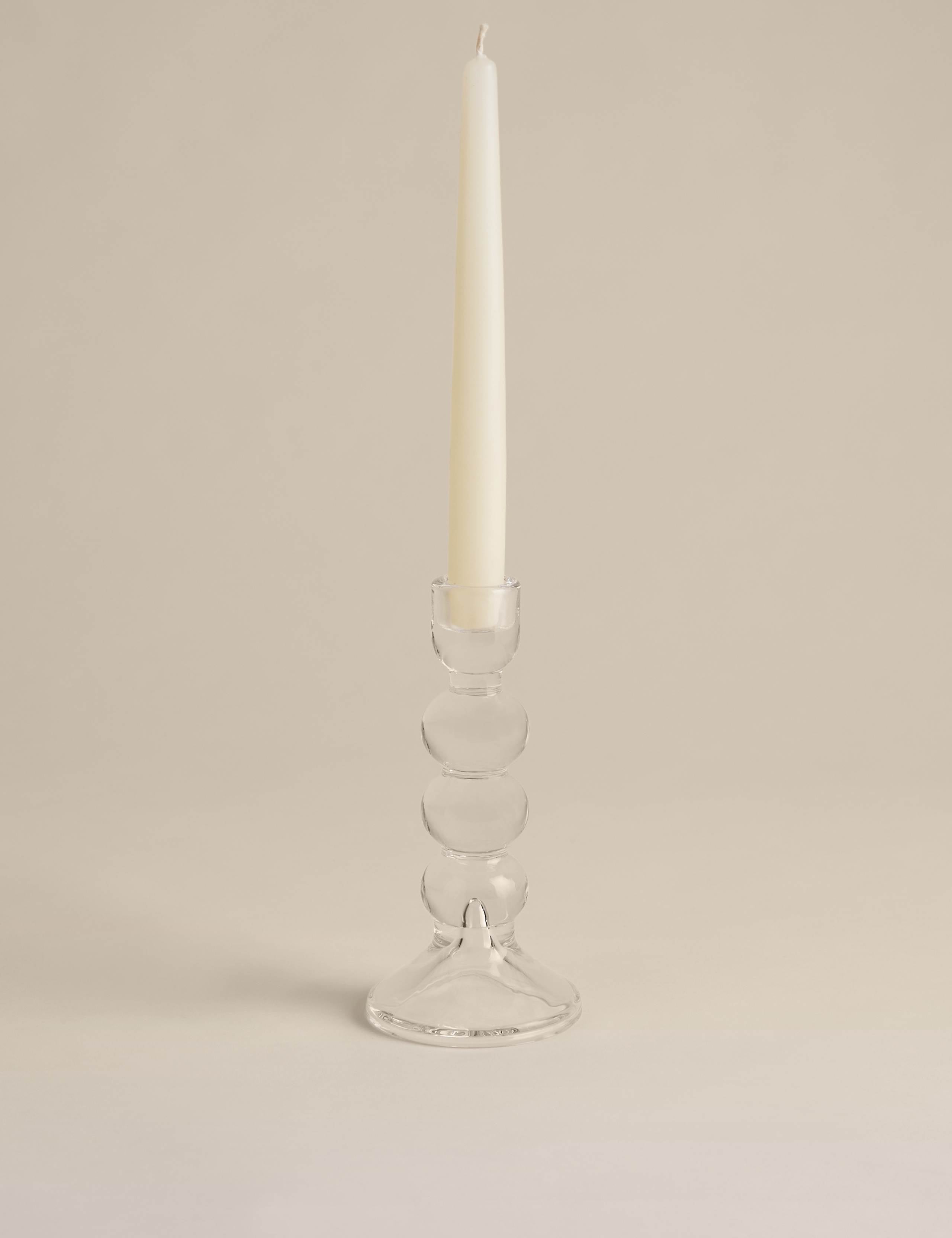 Glass bobble candle holder tall 18.5 cm, UK version
