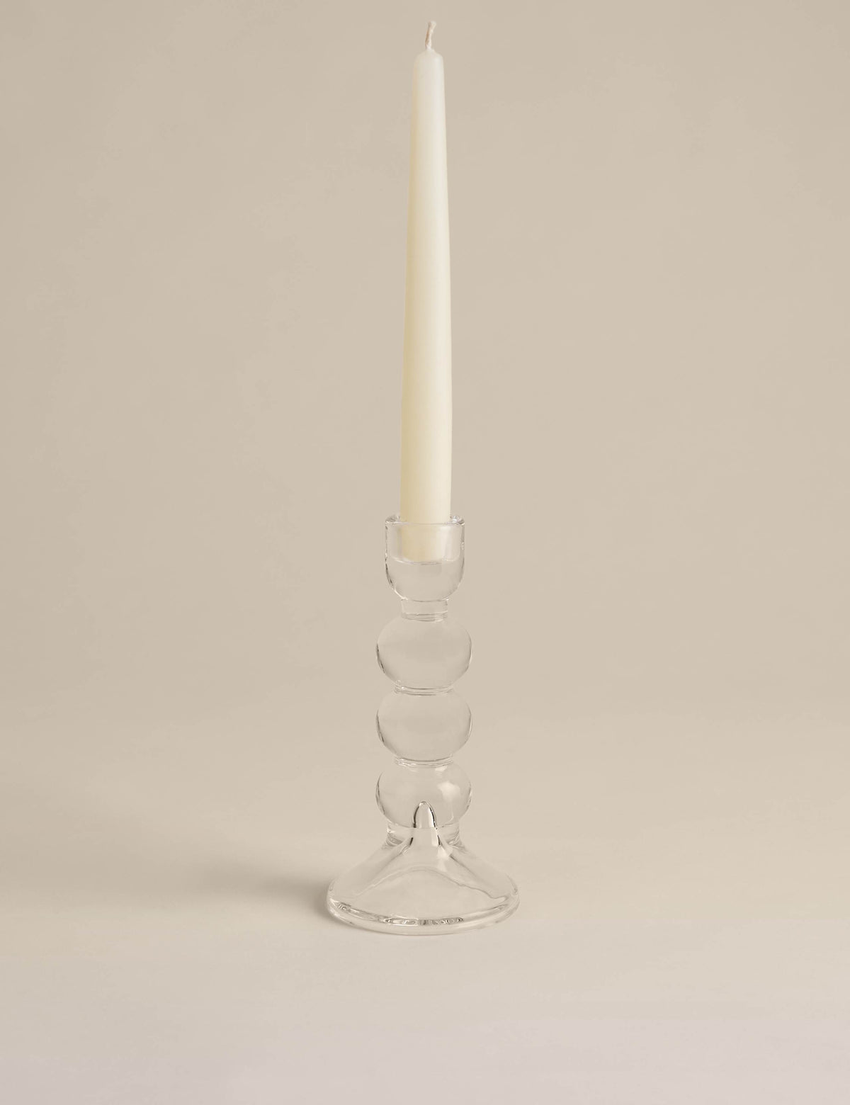 Glass bobble candle holder tall 18.5 cm, UK version