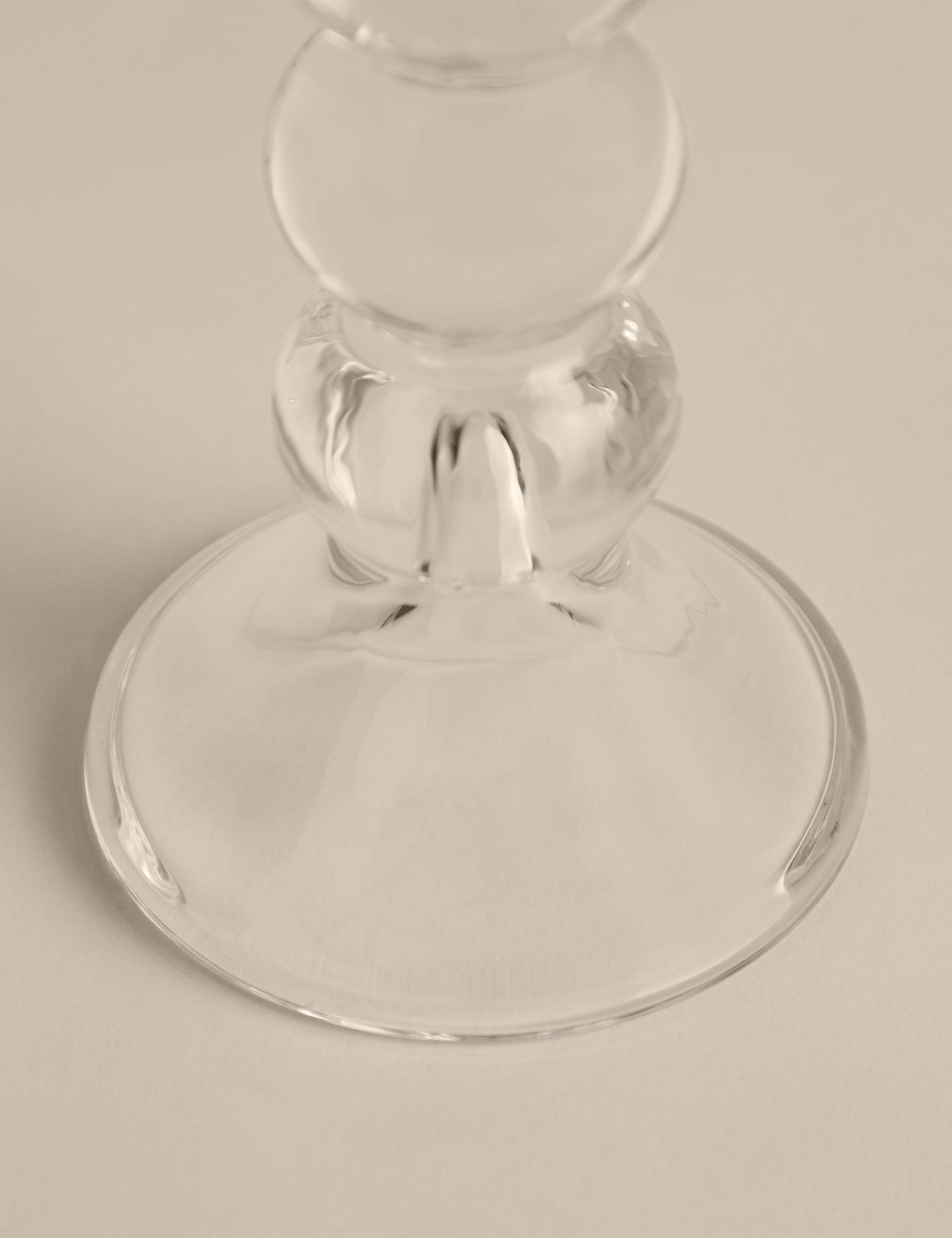 Glass bobble candle holder tall 18.5 cm, UK version