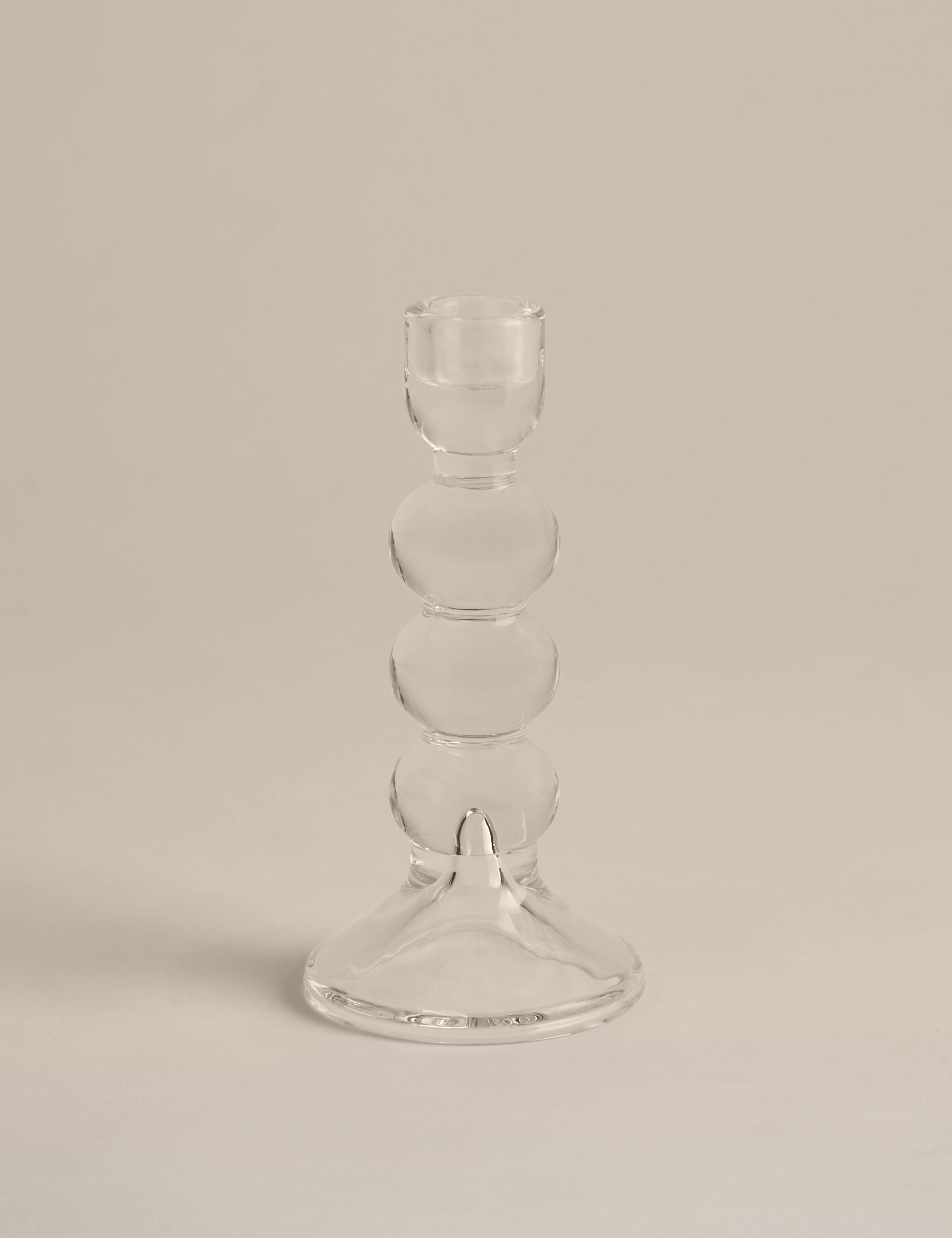 Glass bobble candle holder tall 18.5 cm, UK version