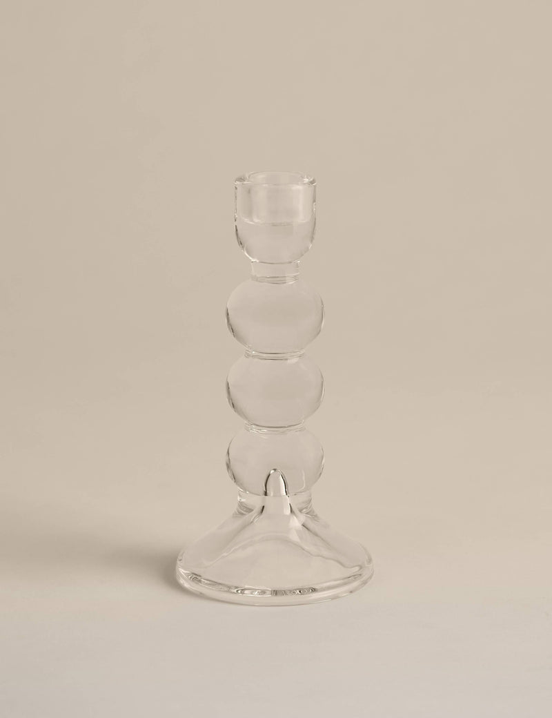 Glass bobble candle holder tall 18.5 cm, UK version
