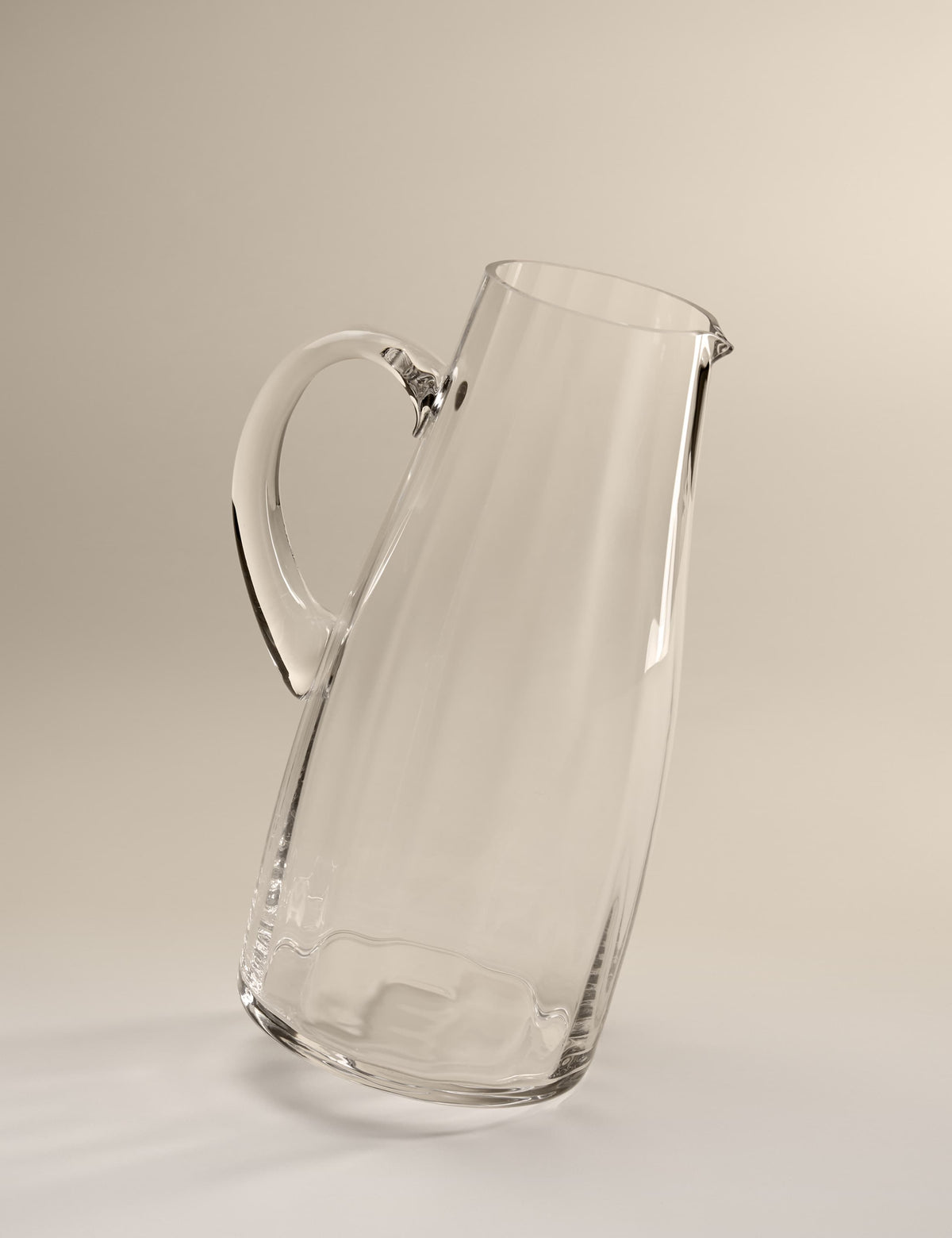 Tall glass jug elegantly fluted from the UK, UK version