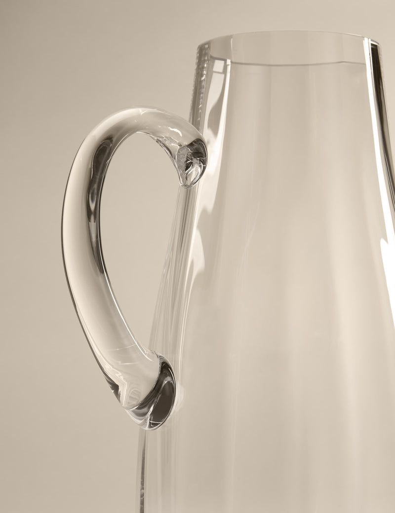 Tall glass jug elegantly fluted from the UK, UK version