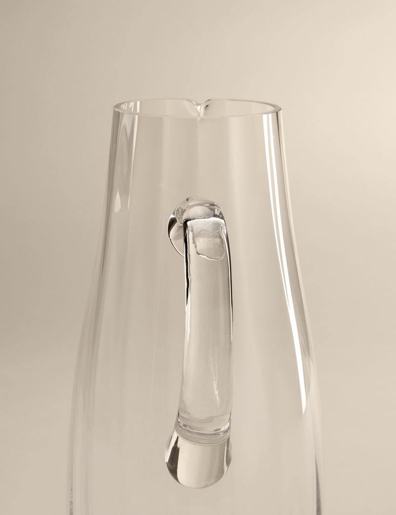Tall glass jug elegantly fluted from the UK, UK version