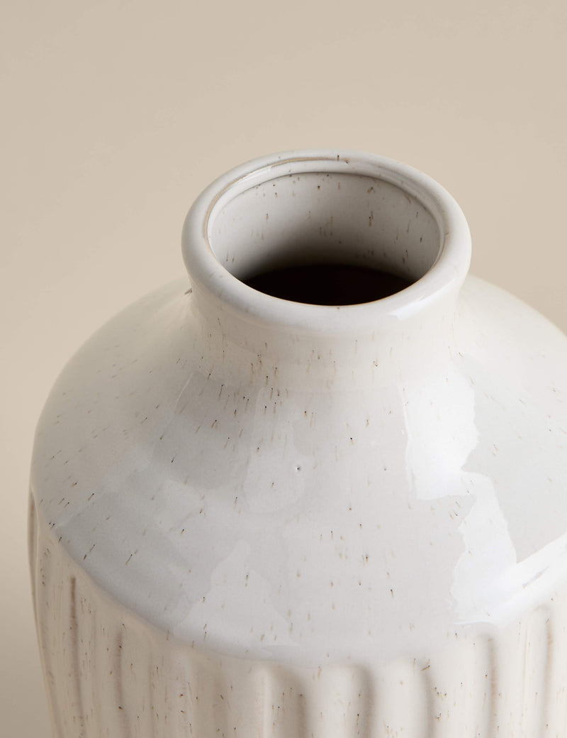 Tall ridged ceramic vase 30.2cm (British brand)