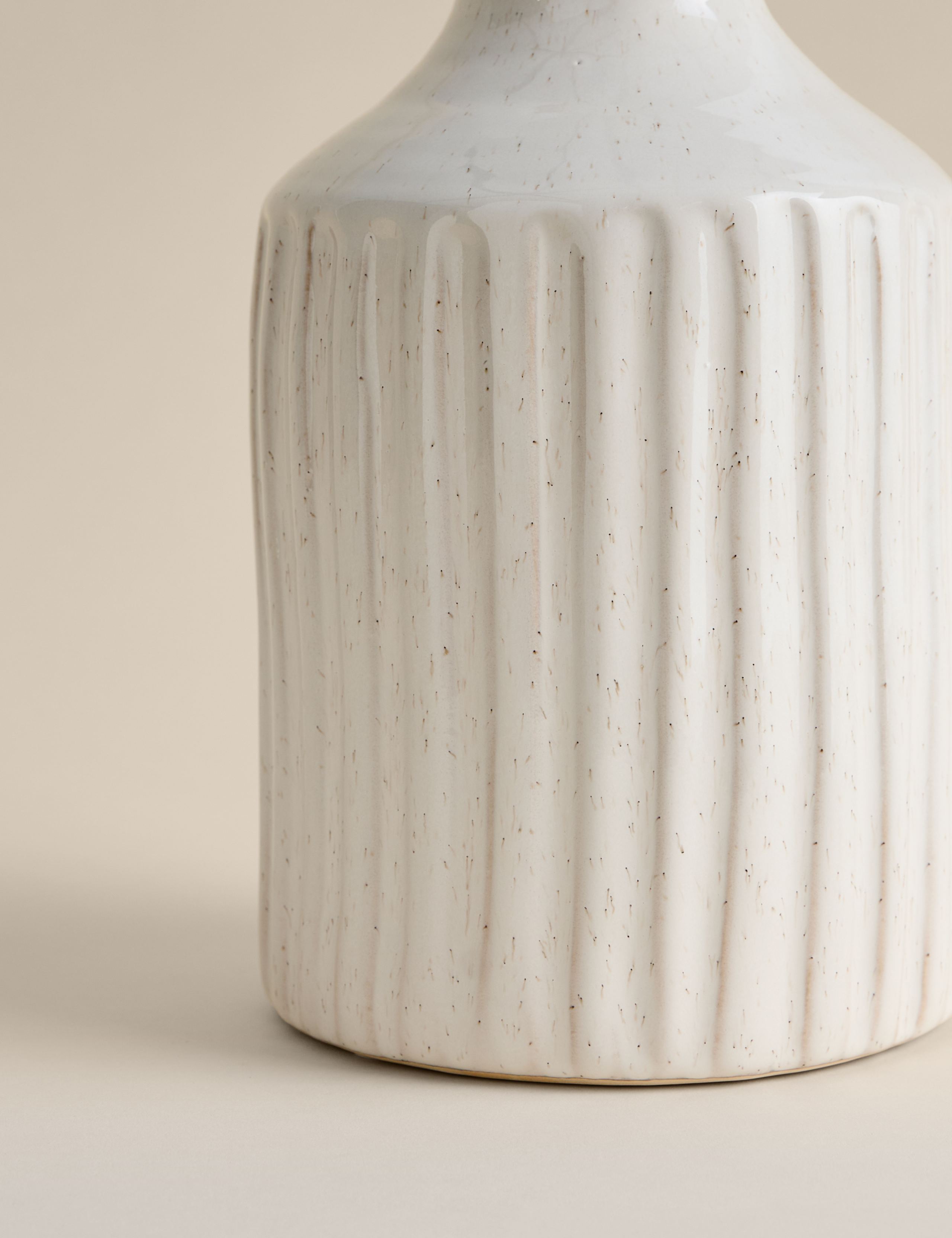 Tall ridged ceramic vase 30.2cm (British brand)