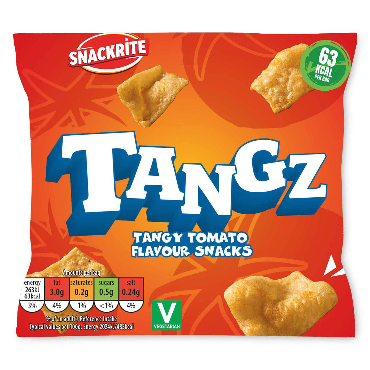Tangz tomato flavour snacks, imported from the UK