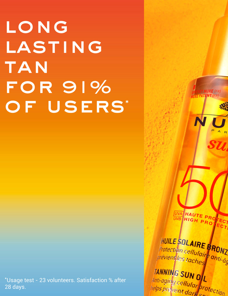 Nuxe tanning sun oil SPF50 150ml (British brand)