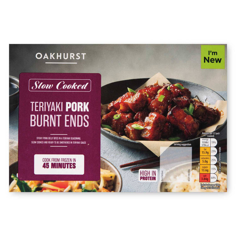 Teriyaki Burnt Ends high protein pork dish, UK version