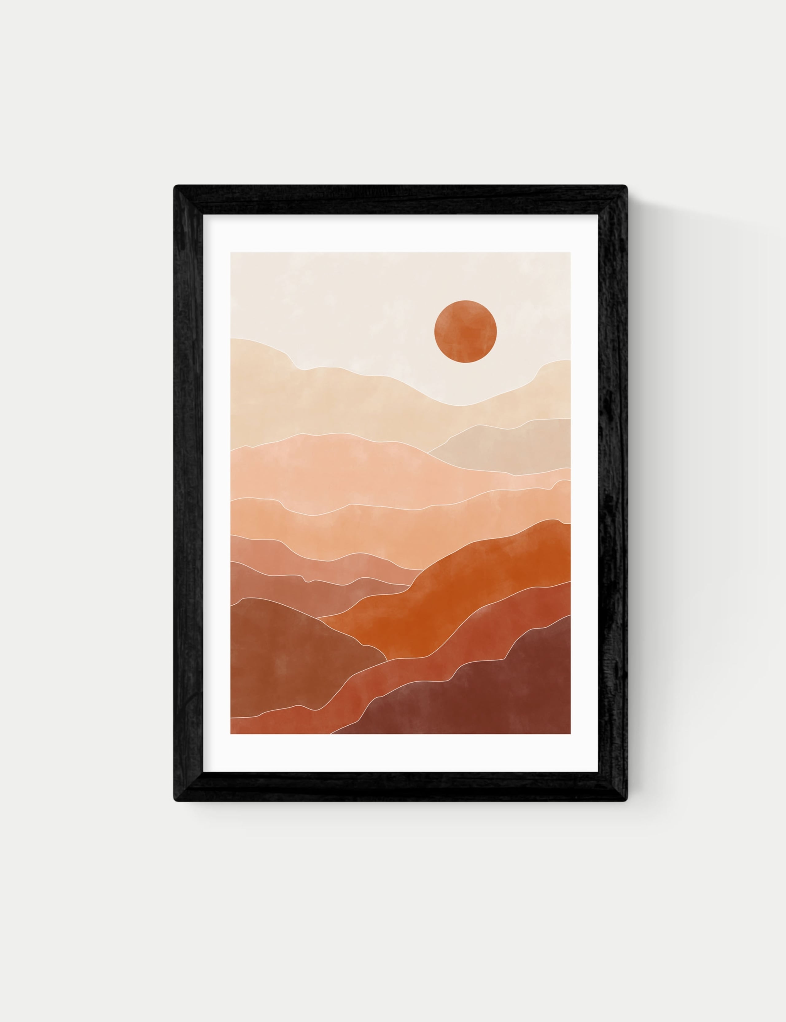 East End Prints Terracotta Landscape framed art print, imported from the UK