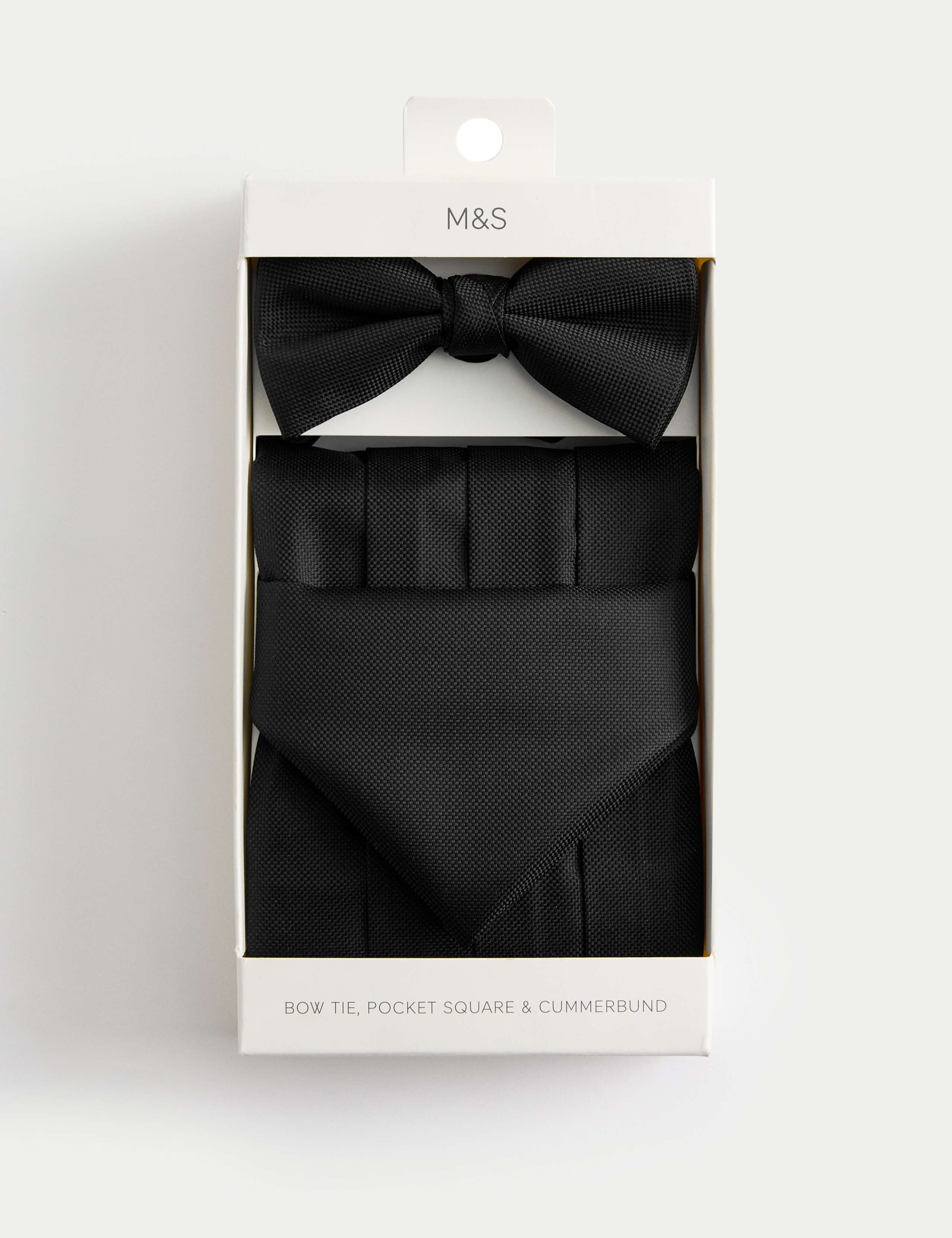 M&S textured bow tie handkerchief cummerbund set, imported from the UK