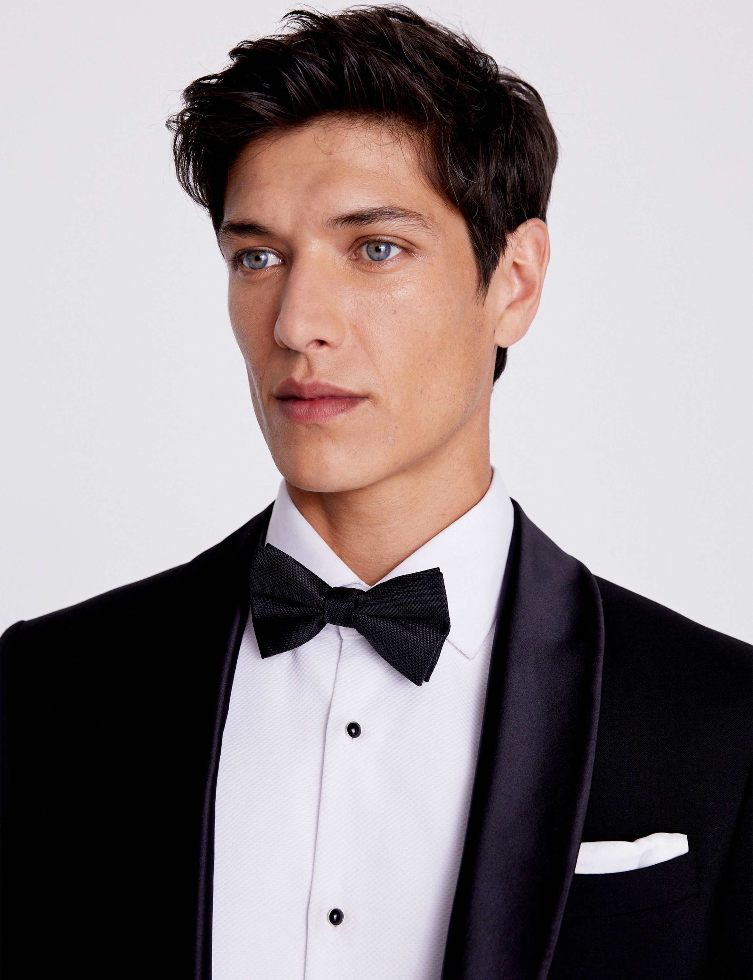 Moss textured bow tie and handkerchief set, UK version