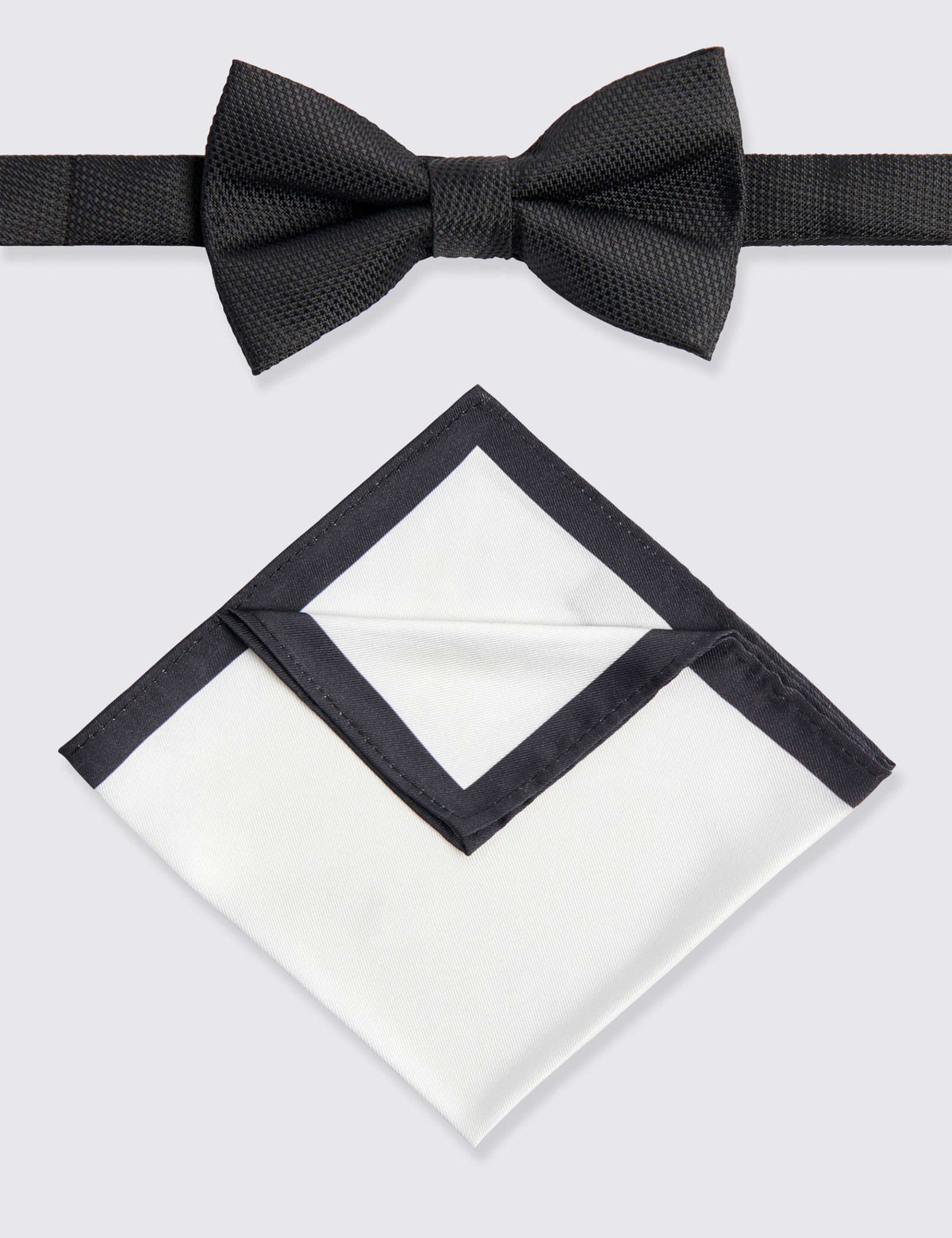 Moss textured bow tie and handkerchief set, UK version