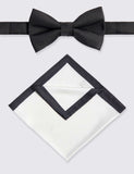 Moss textured bow tie and handkerchief set, UK version