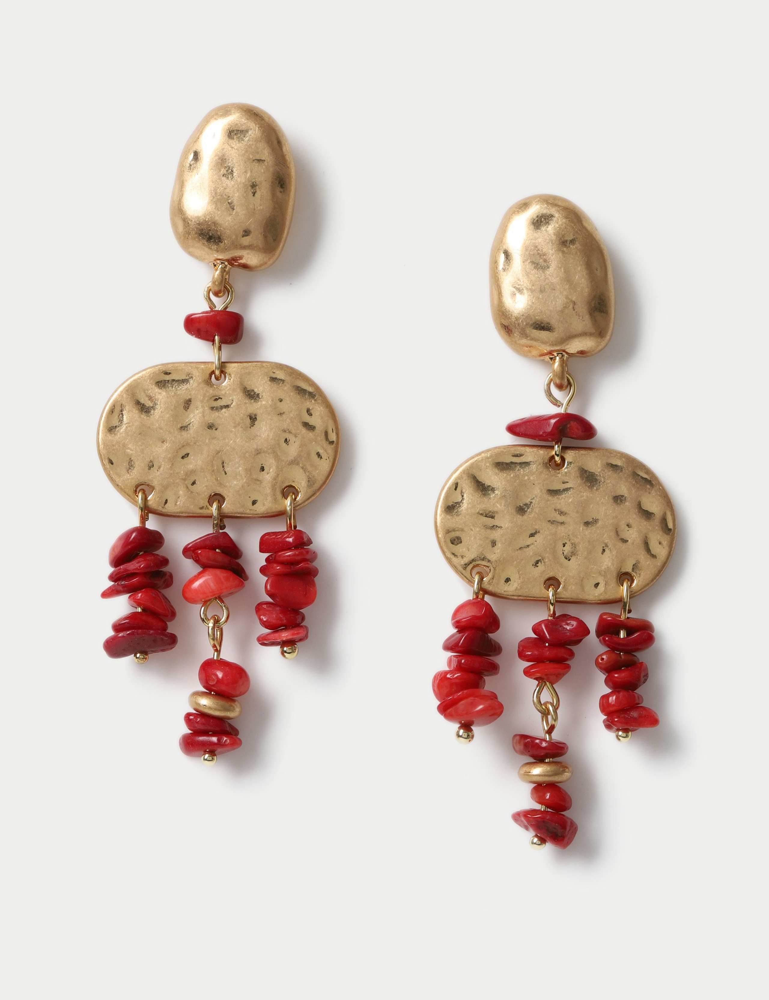 Textured chipping drop earrings (British brand)